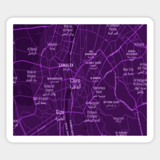 Cairo / Giza purple map Sticker